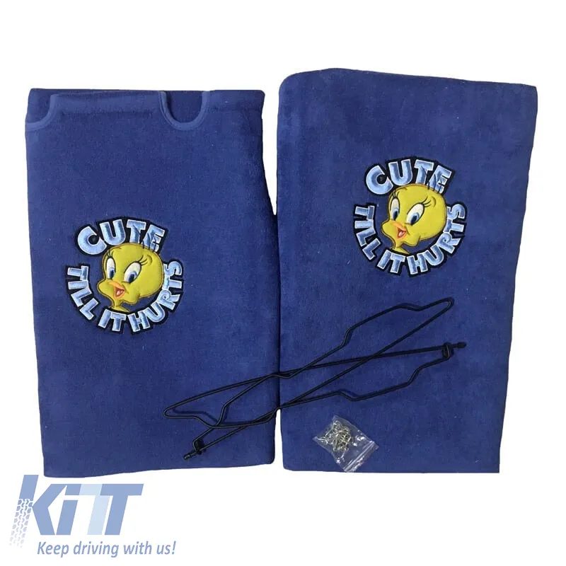 Seat Front Cushions Towel Tweety Blue 2 Pieces