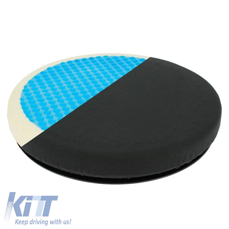 Seat Support Anatomic / Orthopedic Cushion Memory Foam & Gel Rotating RK19009 40x6cm Black 1 pc