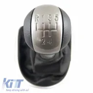 Sebességváltó gomb szoknyával fekete/ezüst Seat Leon 2/Toledo 3 típushoz 5 sebességes GK0341-image-6298417