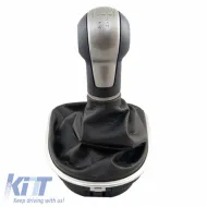 Sebességváltó gomb szoknyával fekete/ezüst Seat Leon 2/Toledo 3 típushoz 5 sebességes GK0341-image-6298418