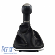 Sebességváltó gomb szoknyával fekete/ezüst Seat Leon 2/Toledo 3 típushoz 5 sebességes GK0341-image-6298420