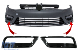image-44-Seitengitter Frontstoßstange R-Line Design für VW Golf 7 2013-2017 Klavier schwarz