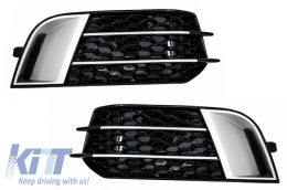 image-24-Seitengitter Nebelscheinwerfer Abdeckungen für Audi A1 8X 10-15 RS1 Look Schwarz