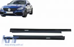 image-4-Seitenleisten geeignet für Mercedes-Benz C-Klasse W205 14-21 A Design C63s Facelift Look aus ABS-Kunststoff 2 Stück