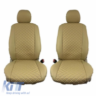 Semi Front Seat Covers PU Royal Beige 4 Pieces