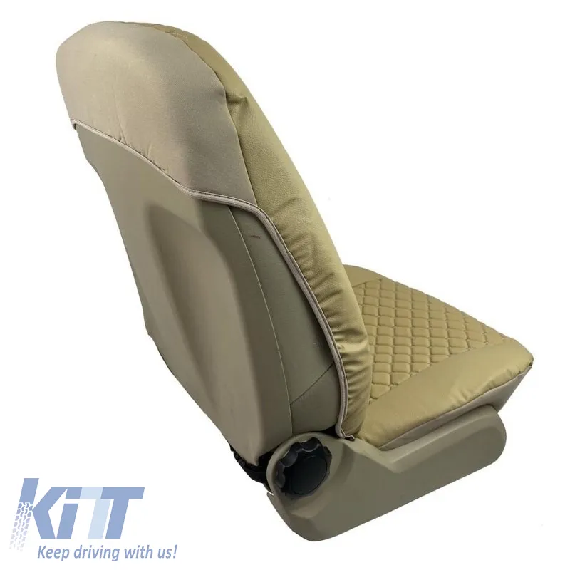 Semi Front Seat Covers PU Royal Beige 4 Pieces