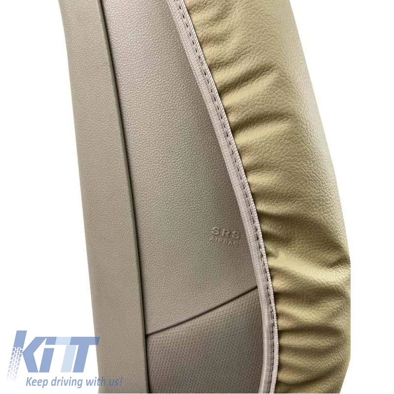 Semi Front Seat Covers PU Royal Beige 4 Pieces