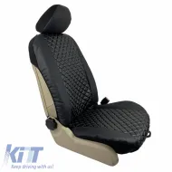 Semi Front Seat Covers PU Royal Black 4 Pieces-image-6292567