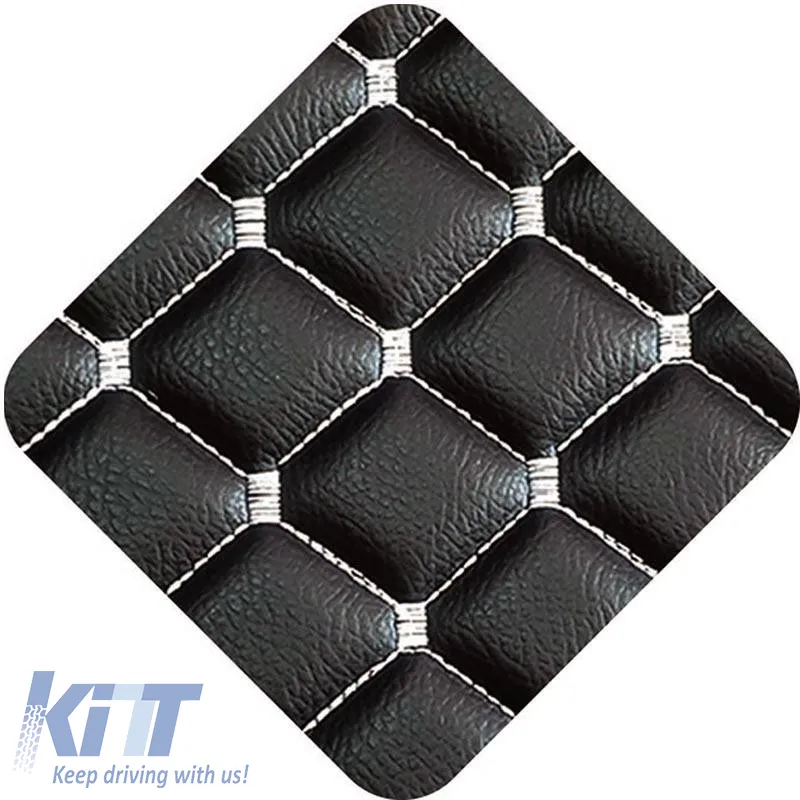 Semi Front Seat Covers PU Royal Black With Gray Seams 4 Pieces
