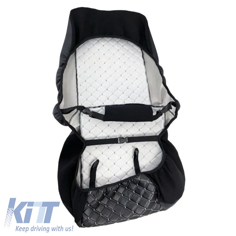 Semi Front Seat Covers PU Royal Gray 4 Pieces