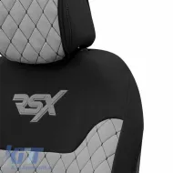 Semi Front Seat Covers suitable for Otom RSX Sport Fabric Embroidered Grey With Black Stitch RSXL-103 2 Pieces-image-6305185