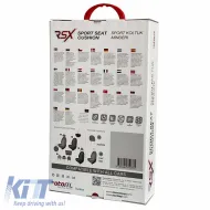 Semi Front Seat Covers suitable for Otom RSX Sport Fabric Embroidered Black With White Stitch RSXL-101 2 Pieces-image-6305196