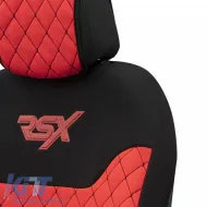 Semi Front Seat Covers suitable for Otom RSX Sport Fabric Embroidered Red / Black RSXL-104 2 Pieces-image-6306847