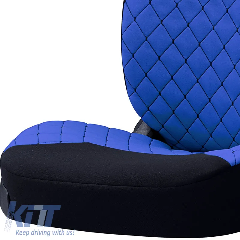 Semi Front Seat Covers suitable for Otom RSX Sport Fabric Embroidered Blue / Black RSXL-105 2 Pieces