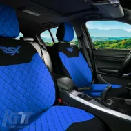 Semi Front Seat Covers suitable for Otom RSX Sport Fabric Embroidered Blue / Black RSXL-105 2 Pieces-image-6307607