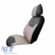 Semi Seat Cover suitable for Otom "Exclusive" From Linen Fabric With PVC Beige / Black EXLN-103 1 Piece