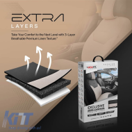 Semi Seat Cover suitable for Otom "Exclusive" From Linen Fabric With PVC Beige / Black EXLN-103 1 Piece