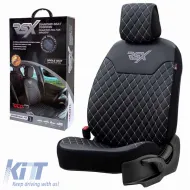 image-32-Semi Seat Cover suitable for Otom RSX Diamond Embroidered PVC Black With White Stitch RSXD-102 1 Piece