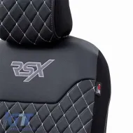 Semi Seat Cover suitable for Otom RSX Diamond Embroidered PVC Black With White Stitch RSXD-102 1 Piece-image-6305178