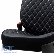 Semi Seat Cover suitable for Otom RSX Diamond Embroidered PVC Black With White Stitch RSXD-102 1 Piece