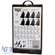 Semi Seat Cover suitable for Otom RSX Diamond Embroidered PVC Black With White Stitch RSXD-102 1 Piece-image-6305182