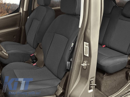 Serie de tapicería Kegel Tailor Made set adecuada para los asientos delanteros y traseros del Citroen Berlingo Multispace, Peugeot Partner 2008-2018, negro-image-6130231