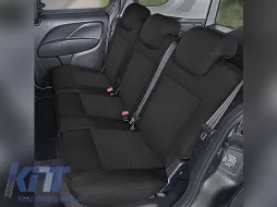 Serie di rivestimenti Kegel Tailor Made set adatta per i sedili anteriori e posteriori del Fiat Doblo 2015-2019, nera-image-6130267