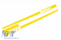 Set Autocollants latéraux & Plus haut Jaune mat pour Mercedes C205 A205 2014+-image-6036974