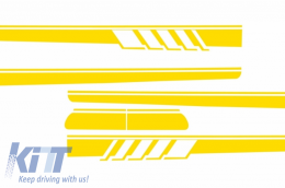 Set Autocollants latéraux & Plus haut Jaune mat pour Mercedes C205 A205 2014+-image-6036977