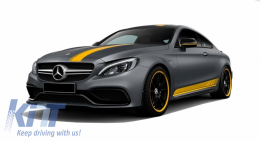 Set Autocollants latéraux & Plus haut Jaune mat pour Mercedes C205 A205 2014+-image-6036978