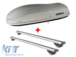 image-40-Set di box da tetto in laccato bianco Farad Marlin F3 480L con barre adatto per Volkswagen Touareg dopo il 2018 per il modello con guide integrate