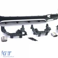 Set di diffusori posteriori sportivi con terminali di scarico cromati adatto per Mercedes GLS X166 15-19-image-6209804