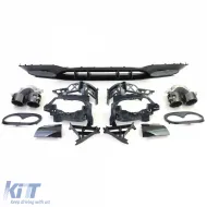 Set di diffusori posteriori sportivi con terminali di scarico neri, adatto per Mercedes A-Class W177 dal 18-image-6264049