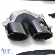 Set di diffusori posteriori sportivi con terminali di scarico neri, adatto per Mercedes A-Class W177 dal 18-image-6264050