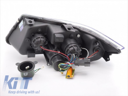 Set di fari a LED adatto per BMW Serie 3 E90 berlina, E91 touring 2005-2008 con base nera-image-6152658