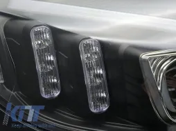 Set di fari a LED adatto per Mercedes C-Class W205 2014-2018 con base nera, sinistro e destro, per il modello con fari alogeni standard-image-6238473