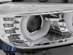 Set di fari a LED tuning adatto per BMW Serie 3 F30 berlina, F31 touring 10.2011-05.2015 con base cromata, sinistra e destra-image-6152549