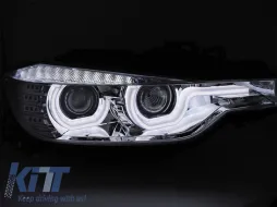 Set di fari a LED tuning adatto per BMW Serie 3 F30 berlina, F31 touring 10.2011-05.2015 con base cromata, sinistra e destra-image-6152550