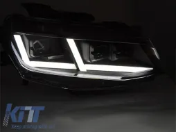 Set di fari a LED tuning adatto per Chevrolet Camaro 2016-2018 con base nera, dotato di indicatori di direzione dinamici, per il modello con luci diurne di fabbrica, sinistro e destro-image-6152806