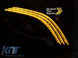 Set di fari a LED tuning adatto per Mercedes Classe S W222 berlina con paraurti anteriore 2013-2017 con base nera, con indicatori di direzione dinamici, con funzione 