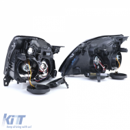 Set di fari anteriori in vetro chiaro neri adatto per Opel Vectra C + Signum 2002-2005-image-6257094