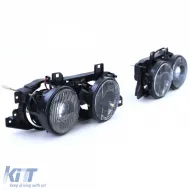 Set di fari neri fumé adatto per BMW Serie 5 E34 88-95 e Serie 7 E32 88-94-image-6195897