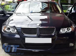 Set di fari tuning adatto per BMW Serie 3 E90, E91 2005-2008 con base nera, sinistra e destra-image-6152537