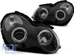 image-72-Set di fari tuning adatto per Mercedes C-Class W203 2000-2004, con base nera, sinistra e destra