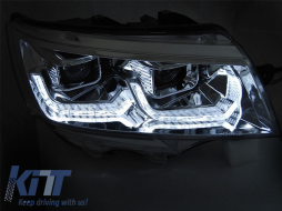 Set di fari tuning adatto per VW T6.1 dopo il 2020 con base cromata, sinistro e destro-image-6238762