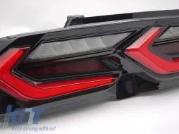 Set di luci posteriori LED tuning adatto per Chevrolet Camaro 2019-2023, con indicatori di direzione dinamici, base nero-rossa, sinistra e destra-image-6151974