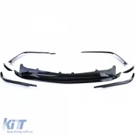 Set di spoiler anteriore paraurti sportivo nero lucido adatto per Mercedes Classe A W176-image-6192284