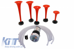 image-7-Set due clacson bassa tonalità  per Automobili con circuito compressione aria-