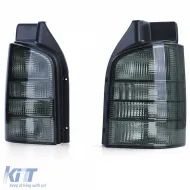 Set klare Glühbirnen Rücklichter mit schwarzem Rauch, geeignet für VW Bus T5 2003-2009 mit Heckklappe-image-6190617