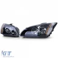 Set Klarglas-Scheinwerfer schwarz rechts links geeignet für Ford Focus II 2004-2008-image-6209314